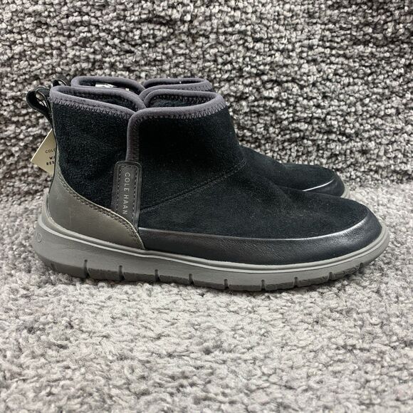 Cole Haan ZeroGrand Womens Size 9 B Black Suede Winter Snow Ankle Bootie Boots - Picture 3 of 8